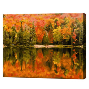 Лес в рыжих оттенках, 40х50 см, картина по номерам