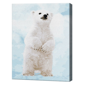 Белый медвежонок, 40x50 см, картина по номерам