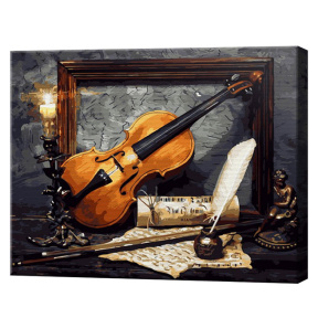 Скрипка и письмо, 40x50 см, картина по номерам