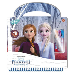 Frozen Set creativ, cu șabloane, autocolante, foi de joc, pixuri gel