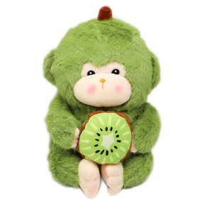 Плюшевая зеленая обезьяна с киви