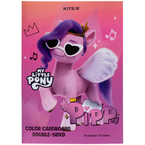 Картон Kite, цветной двусторонний.(10 листов/10 цветов), А4 My Little Pony