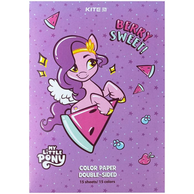 Hârtie colorată față-verso (15 coli/15 culori), A4 My Little Pony