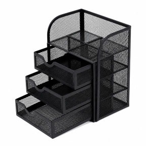 Organizator de birou din plasă cu 3 sertare, metal