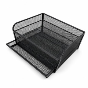 Suport p/u documente din plasă, 2 secțiuni și sertar extensibil, metal