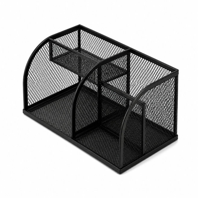 Organizator de birou, plasă Union, cu 4 compartimente, metal