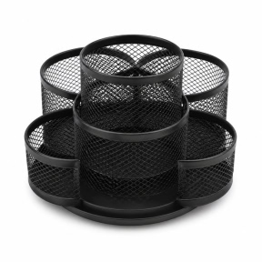 Suport rotativ pentru pixuri, plasă Flower, metal