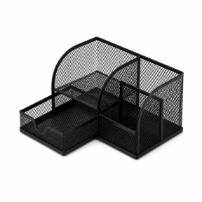 Organizator de birou din plasă Union cu 3 compartimente și sertare extensibile, metal