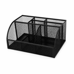 Organizator de birou din plasă, cu 7 compartimente, metal