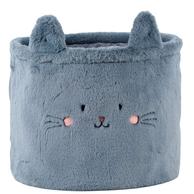 Coș de depozitare Kite 3100 Cute Cat 30x25 cm, pluș, gri