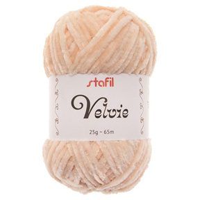 Fir de tricotat Stafil Velvie, poliester, 25 g, 65 m, culoare bej