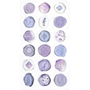Наклейки - сургучная печать, 18 шт., светло-фиолетовые