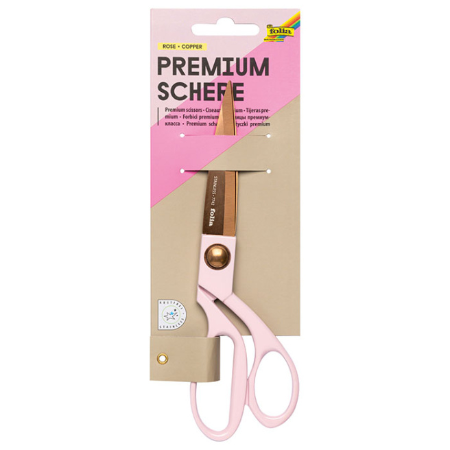 Foarfecă premium, oțel inoxidabil, lungime 20,1 cm, culoare roz