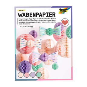 Hârtie subțire tip fagure, 30 straturi, 21×33 cm, 4 foi, pastel