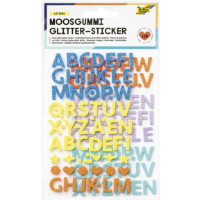 Set de abțibilduri din spumă cu sclipici, Litere, 128 buc., culori asortate