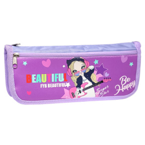 Пенал школьный Beautiful girl Glasses Фиолетовый