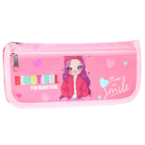 Пенал школьный Beautiful girl Glasses Розовый
