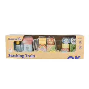 Tren din lemn cu animale