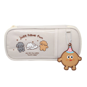 Школьный пенал светло-серый