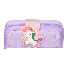 Школьный пенал фиолетовый Единорог
