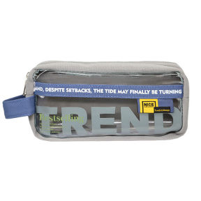 Школьный пенал серый/синий