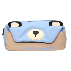 Школьный пенал голубой/бежевый