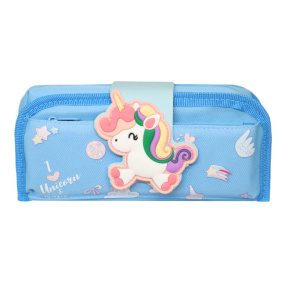 Школьный пенал синий Единорог