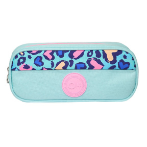 Школьный пенал "Сердечки", лазурный