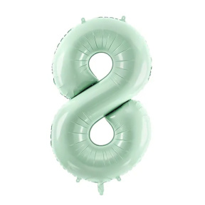 Шар фольгированный мятный, 72 см, цифра 8
