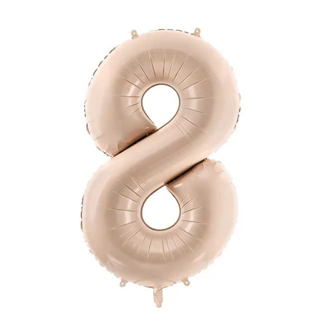 Balon folie bej închis, 72 cm, cifra 8