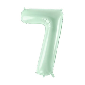 Шар фольгированный мятный, 72 см, цифра 7