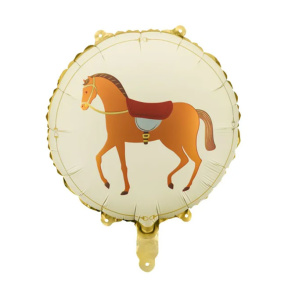Шар фольгированный Круглый с лошадкой, 45 x 45 см (18 x 18), микс