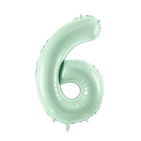 Шар фольгированный мятный, 72 см, цифра 6