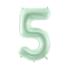 Шар фольгированный мятный, 72 см, цифра 5