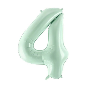 Шар фольгированный мятный, 72 см, цифра 4