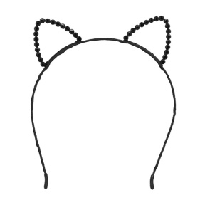 Тиара Кошка с черными стразами