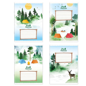 Тетрадь 24 листа Евро, косая частая линейка, ассорти