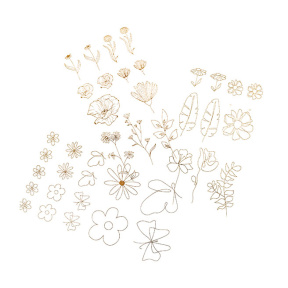Autocolante transparente din PVC "Flori aurii"