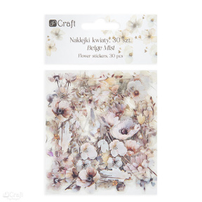 Autocolante PET "Flori", 30 buc. – Bej Mist