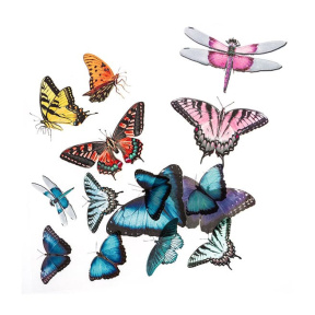Autocolante transparente din PVC "Fluturi"
