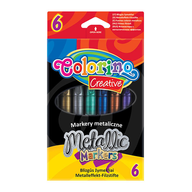 Set de markere Colorino 6 culori, metalice