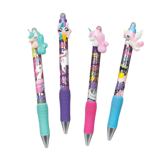 Pix cu gel automat de șters Colorino RAINBOW UNICORNS albastru, 0,5 mm
