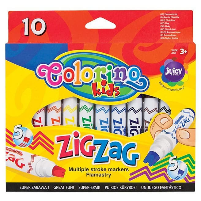 Set de pixuri Colorino, 10 culori, Zig-Zag