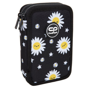Пенал CoolPack 2 отделениями с наполнением, DAISY BLACK