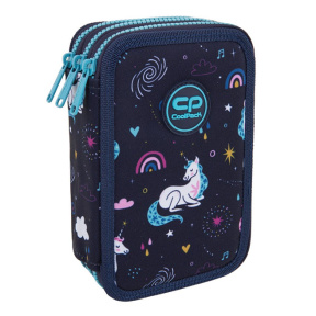 Пенал CoolPack 3 отделениями с наполнением, UNICORN