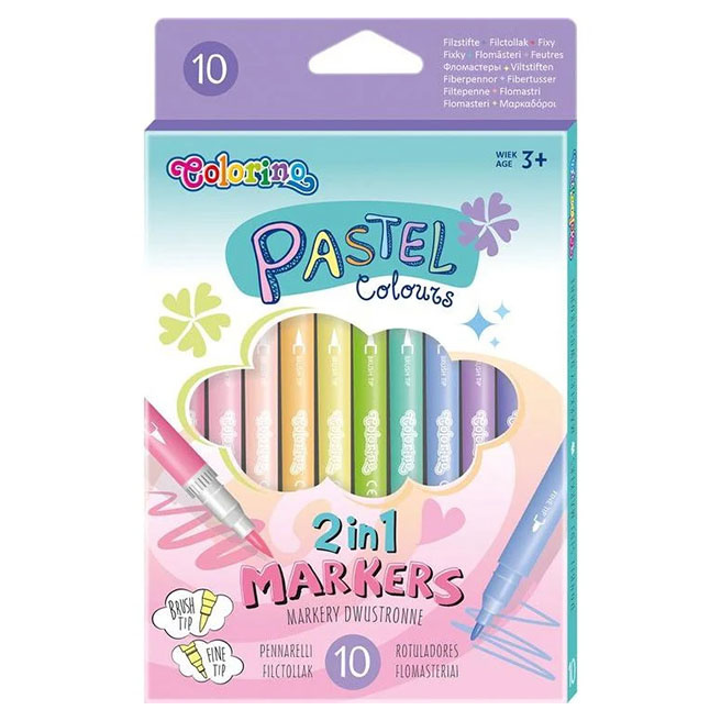 Set de pixuri Colorino, 6 culori. Sclipici pastel