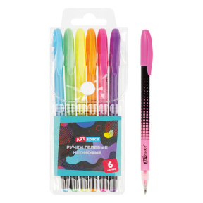 Набор гелевых ручек ArtSpace "Abstraction" 6 шт., 6 цветов, 1,0 мм, неоновые