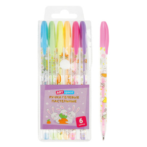 Набор гелевых ручек ArtSpace "Bunny" 6 шт., 6 цветов, 1,0 мм, пастельные