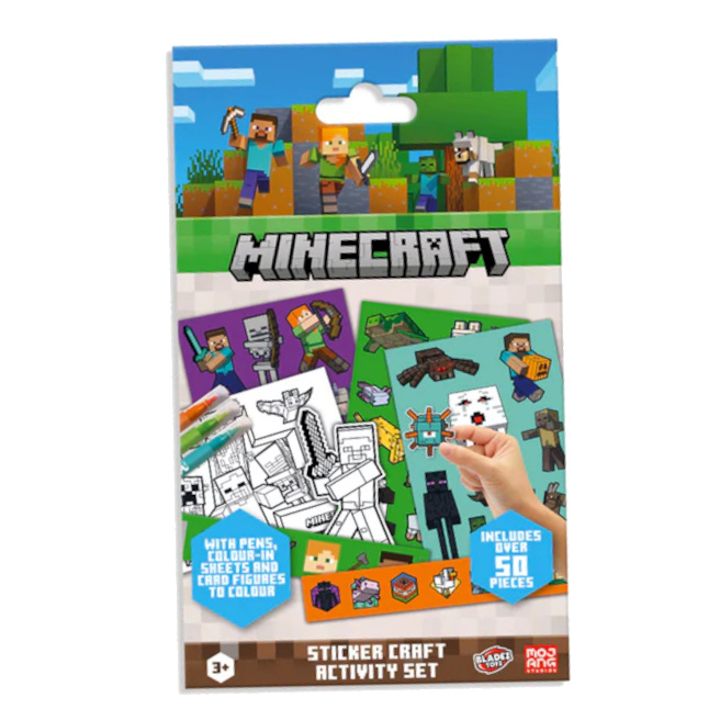Set creativ cu autocolante Minecraft