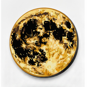 Luna plină aurie, d40, pictură pe numere rotundă